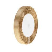 Wstążka satynowa 12mmx32m Ciemny złoty WS12-186 Brewis